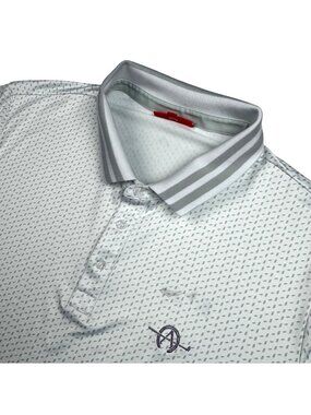 Redvanly Men's Adios Performance S/S Golf Polo Shirt Gray /White • XL
